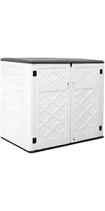 ZZM 4x2.5 FT Outdoor Storage Shed, Resin Waterproof Storage Cabinet for Garden Tools with Lockable Lid,Latch (Coffee)
