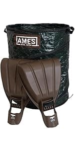 AMES Leaf Grabber Rake with Long Handle & Cushioned Grip for Leaves, Lawn Clippings, Twigs, Yard Waste