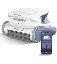 Poolmate Hydro 3 Robotic Pool Cleaner for Inground/Above Ground Pools, 150W Cordless Pool Vacuum, Max 200min Runtime, 4.1L Filter Basket, Auto Waterline/Wall Cleaning, Max 1076 sq.ft Coverage