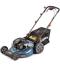 SENIX 20-Inch Gas Lawn Mower with 125 cc 4-Cycle Briggs & Stratton Engine, Side Discharge, 5-Position Single Wheel Height Adjustment (LSPG-L3)