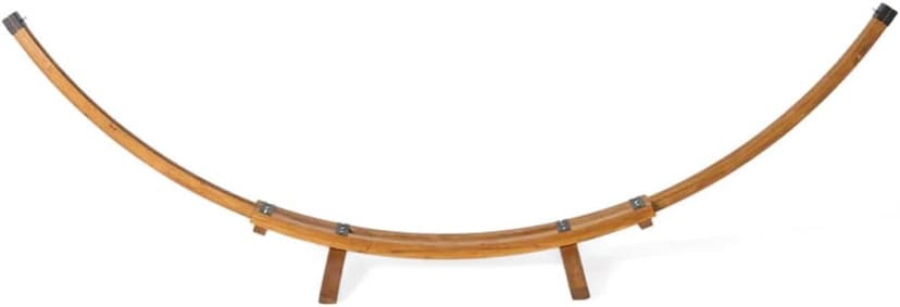 Wodden Hammock Base Larch Wood 2 Person 350 Pound Capacity Arc Stand Hammock Teak Finish 55" Dx164:Wx49 H (Stand Only)