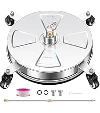 14" Pressure Washer Surface Cleaner with 4 Wheels - Stainless Steel Surface Cleaner for Pressure Washer Attachment for Concrete, Patio, Sidewalk, Deck and Driveways - PWS14