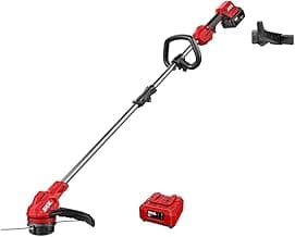 Skil LT4823B-10 PWR CORE 20 Brushless 20V 13'' String Trimmer Kit, Includes 4.0Ah Battery and Charger, Red