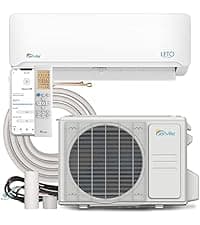 Senville LETO Series Mini Split Air Conditioner Heat Pump, 12000 BTU 110/120V, Inverter, Works with Alexa, SEER2 20.8, 1 Ton, White