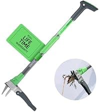 Grootpow WP5 Heavy Duty Weed Puller Tool, Stand Up Dandelion Weeder with 40" Handle, 3 Claws & Fiberglass Foot Pedal, Weeding Tool Made with Cast-Iron, Easily Remove Weeds Without Bending or Kneeling