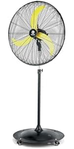 20'' Outdoor Quiet Oscillating Pedestal Fan With All Sealed Brushless DC Motor, 4-Speed Waterproof Outdoor Fan, Heavy Duty Industrial Floor Fans for House,Patios, Commercial, Garage, Warehouse
