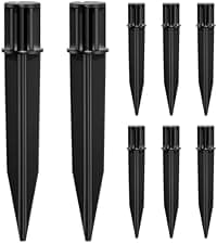8 Pack Reinforced Ground Stakes, 0.75" x 5.12" Solar Lights Spikes, ABS Plastic Replacement Nails for Pathway Garden Torch Lights