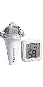 Pool Thermometer Solar Digital Floating, High Precision Large Screen Without Fogging with Double-Sided Display Screen for Swimming Pool, Aquarium, Spa, Hot Spring, Ponds