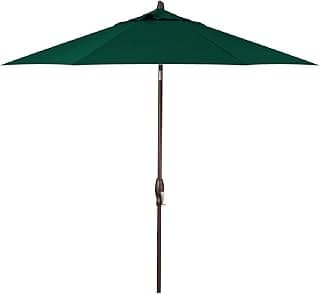Treasure Garden 11-Foot (Model 812) Deluxe Auto-Tilt Market Umbrella with Bronze Frame and Sunbrella Fabric: Forest Green with Double Wind Vent (Includes 3 Year Extended Frame Warrantee)