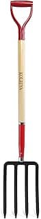 Garden Fork,4 Tine Digging Fork,Pitch Fork for Gardening,Steel Y-Grip,Wood Handel,45Inch