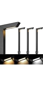 Gardencoin Solid Brass Low Voltage Pathway Lights (6.7'' Shade, 21.9'' Tall), 12V AC/DC Heavy Duty LED Landscape Path Lights Outdoor Wired, Antique Bronze Walkway Lights with Larger Stake, 4-Pack