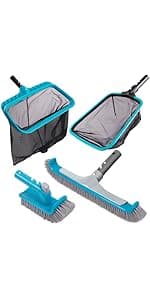 Sepetrel Pool Net,Professional Swimming Pool Leaf Skimmer Nets for Cleaning with Double-Layer Deep Big Bag,Heavy Duty Aluminum Frame & Handle Rake(Pole Not Included)