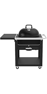 Nexgrill Premium 29" Charcoal Grill with Side Shelf, 552 SQ In Cooking Space, Adjustable Charcoal Tray, Chimney Air Vent, Warming Rack, Barrel Smoker Grill for Camping, Picnics, and More - 810-0029C