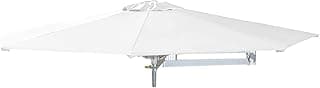 Wall Mounted Umbrella for Balcony, Outdoor Wall Umbrella with Adjustable Pole, Tilting Sunshade Umbrella with Wind Vent(2.2m(7.2ft),Creamy White)