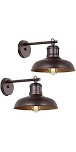 Outdoor Wall Lights - 2-Pack Black Wall Sconces, Farmhouse Barn Lights, Modern Indoor Wall Mount Lighting Fixtures with E26 Socket, Anti-Rust Waterproof Exterior Wall Lantern for Patio Porch Doorway