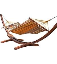 Lazy Daze Hammocks Cotton Fabric Spreader Bar Hammock, Outdoor Portable Hammock with Carrying Bag & Tree Straps for Bedroom, Patio, Backyard, Balcony, Max 450lbs Capacity, Blue