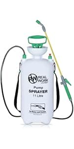 REALWORK 4-Gallon Backpack Sprayer with Padded Shoulder Strap for Pests & Weeds, Watering Garden, and Spraying Plants, in Translucent White