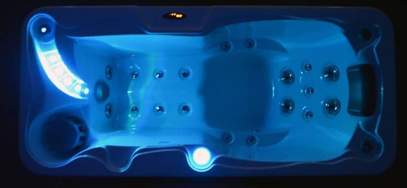 Hudson Bay HBSL 1-Person Hot Tub with 19 Therapy Jets and Digital Controls – White Acrylic Interior and Mocha Exterior Cabinet - Ideal for Indoor/Outdoor - Small and Portable Spa