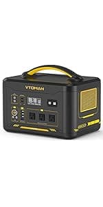 VTOMAN Jump 600X Portable Power Station, LFP Battery Powered Generator with 2x 600W AC Outlets (Surge 1200W), 4x USB ports, 3x DC Output for Outdoor Camping, Vehicle Emergency, Electric Backup