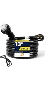 50 to 30 Amp RV Adapter,1.8FT 4 Prong 30 Amp to 50 Amp RV/EV Adapter Cord, L14-30P Locking Male Plug to 14-50R Female