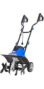 BILT HARD Electric Tiller Cultivator 14 inch, 10 Amp 4 Steel Tines Corded Tiller for Gardening with Foldable Handle, Portable Garden Rototiller with Adjustable Wheels