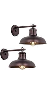 Outdoor Wall Lights - 2-Pack Black Wall Sconces, Farmhouse Barn Lights, Modern Indoor Wall Mount Lighting Fixtures with E26 Socket, Anti-Rust Waterproof Exterior Wall Lantern for Patio Porch Doorway