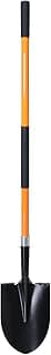 Heavy Duty Gardening Shovel, 56 Inch Round Blade with Fiberglass Handle (Orange)