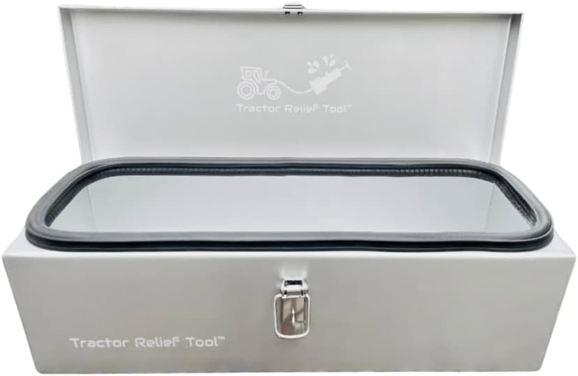 Weatherproof Anodized Aluminum Tractor Tool Box for Kubota, John Deere, Modern Tractors - Universal Fit by Tractor Relief Tool™