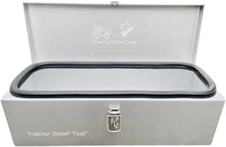 Weatherproof Anodized Aluminum Tractor Tool Box for Kubota, John Deere, Modern Tractors - Universal Fit by Tractor Relief Tool™