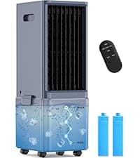 42 INCH Portable Air Conditioners w/LED Touch Screen, 4 Mode&3 Speed,1-Gal Tank for 15H Cooling Evaporative Air Cooler,12H Timer, No Hose No Window Needed, 90° Oscillating AC Unit for Bedroom