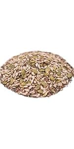 GERBS Super 5 Seed Snack Mix 1 LB. Premium Grade | Top 14 Food Allergy Free | Resealable Bulk Bag | Made in USA | Raw Pumpkin Sunflower Chia Hemp Flax Seed Trail Mix | Gluten Peanut Tree Nut Free