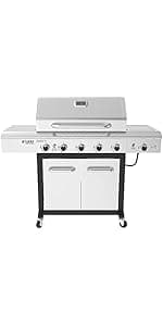 Nexgrill 3-Burner Propane Gas Grill with Side Tables, 27,000BTUs, Stainless Steel Lid, Spacious 429 SQ. In. Cooking Space, BBQ Grill for Outdoor Cooking, Patios, Parties, and More - 720-1012