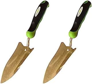 Garden Guru Titanium Transplanter Trowel Shovel - Rust Resistant - Ergonomic Handle - Perfect Hand Shovel Tool for Gardening Weeding Transplanting and Digging in Garden Beds (2 Pack)