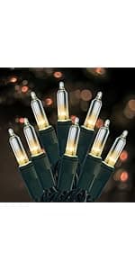 Christmas Lights 100 Count Mini Clear Lights 21ft White Wire Christmas Tree String Lights Set for Outdoor Indoor Christmas Decorations Wedding Decorations Valentines Day Decor,UL Certified (21feet)