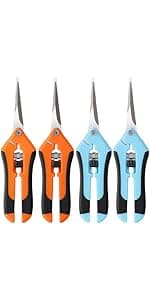BEoffer 4 Pack Pruning Shears, 6.5 Inch Garden Scissors Gardening Hand Pruning Snips with Straight Stainless Steel Precision Blades for Gardening Flower Plant Precise Trimming and Pruning Maintenance