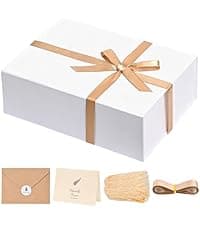 LIFELUM Gift Box 13''x10''x5'' Large Black Mother's Day Gift Boxes with Magnetic Lids Luxury Gifts Box for Mom Groomsman Proposal Contains Card, Ribbon, Filler Birthday Gift Packging