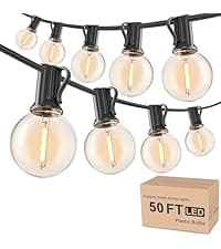 Outdoor String Lights 300 FT Globe LED Patio Lights with G40 Plastic Bulbs,Waterproof Shatterproof Dimmable Connectable Hanging for Backyard Porch Balcony Party Cafe Deck Decor