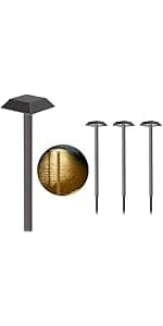 Bobcat Solar Pathway Lights Super Bright 300 lumens with 2-in-1 Warm White and Daylight Modes, Dark Brown Solar Lights for Outdoor Path, Sidewalk, Driveway or Walk Way Light(4 Pack)
