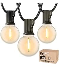 Outdoor String Lights 300 FT Globe LED Patio Lights with G40 Plastic Bulbs,Waterproof Shatterproof Dimmable Connectable Hanging for Backyard Porch Balcony Party Cafe Deck Decor