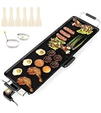 ARLIME Electric Griddle, 35" Teppanyaki Grill w/Extra Large Tabletop, Portable BBQ Grill Electric with Drip Pan & Adjustable Temperature, Long Griddle for Party, Home, Camping, Cooking