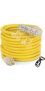 50 to 30 Amp RV Adapter,1.8FT 4 Prong 30 Amp to 50 Amp RV/EV Adapter Cord, L14-30P Locking Male Plug to 14-50R Female