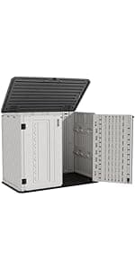 ZZM 4x2.5 FT Outdoor Storage Shed, Resin Waterproof Storage Cabinet for Garden Tools with Lockable Lid,Latch (Coffee)