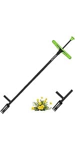 FLORA GUARD Bulb Planter with Depth Markers - Automatic Soil Releasing Seed Bulb Transplanter for Planting/Digging Tulips, Daffodils, Dahlias and More!