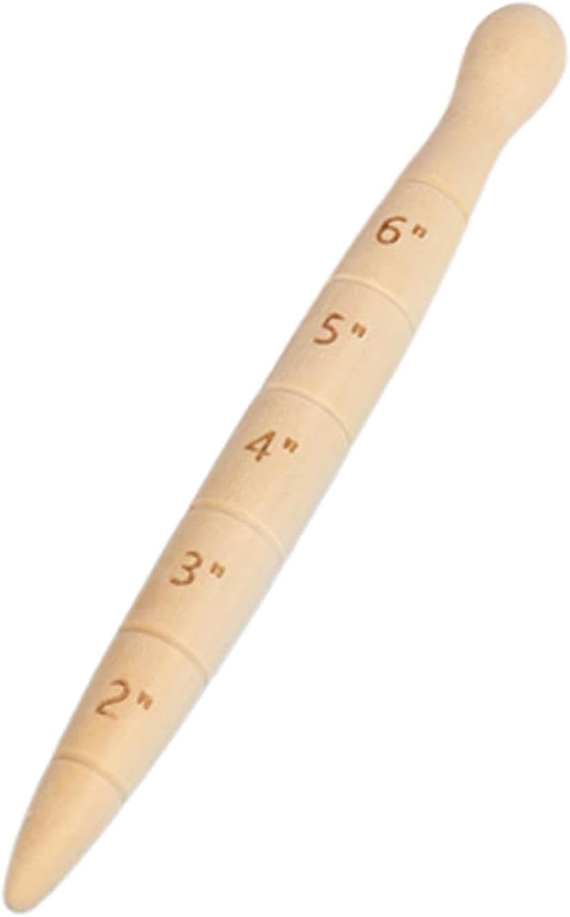 Wooden Seed Dibber with Measurement Handheld Save Time Ergonomic Round Handle Quick Efficient Seed Planter Tool Tapered Gauge