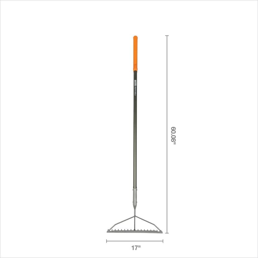 Fiskars 60" Pro Garden Rake for Soil with Lightweight Aluminum Handle, Heavy Duty Gardening Tool