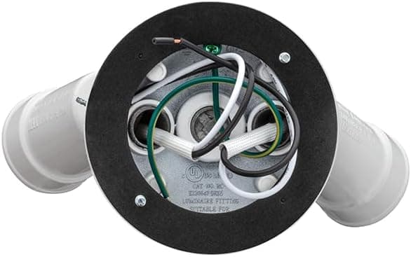 Lithonia Lighting Outdoor Flood Light Fixture, Adjustable Twin Par Flood Light Holder for Safety and Security, 120 Volts, Uses 2 Lamps Up to 150W (Not Included), White (OFTH 300PR 120 WH M12)