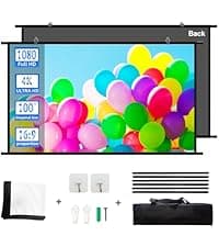 Projector Screen and Stand,GAINVANE 120 inch Portable Projector Screen Indoor Outdoor Projection Screen 16:9 4K HD Wrinkle-Free Light-Weight Movie Screen with Carry Bag for Backyard Movie Night