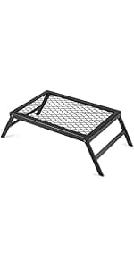 Stanbroil Fire Pit Campfire Grill Grate - Stainless Steel Swing Cooking Stand BBQ Grill, Portable Campfire Barbecue Rack for Outdoor Open Fire Cooking Camping