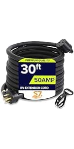 S7 25 Feet Heavy Duty Generator Adaptor Extension Cord,Locking Cord,NEMA L14-30P/Four 5-20R, Generator Power Cord