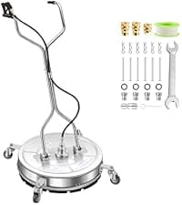 15" Pressure Washer Surface Cleaner with 4 Wheels - Stainless Steel Surface Cleaner for Pressure Washer Attachment for Concrete, Patio, Sidewalk, Deck, Driveways and Daily Washing - PWS 15
